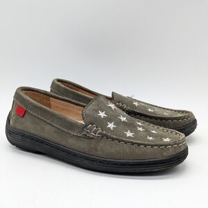 Marc Joseph green/grey/brown white star nubuck leather slip on shoe 12